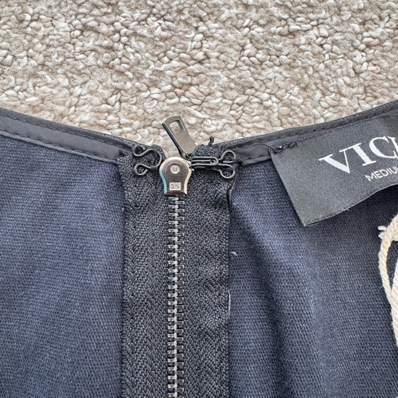 NWT Vici Sleek Black Faux Leather Mini Dress Women Size Medium - Picture 5 of 12